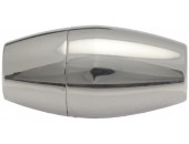 Magnetlås ovalt 18x9mm, inv Ø 4mm, blankt stål