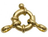 Springring med öglor 14x3 mm, förgylld
