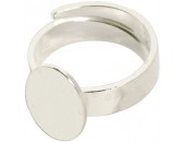 Ringämne 925 flack, justerbar 4,5mm, oval platta 13x9mm