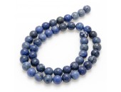 Dumorterit, 40cm collier, polerad,  8 mm