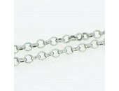 Silverkedja ärtlänk öppen 3,3 mm Oxiderad