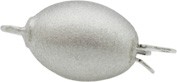 Collierlås oval kula matt 12x8mm, 925