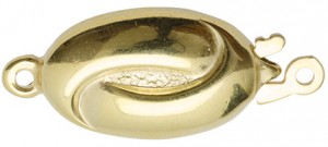 Collierlås ovalt mönstrat 13mm, 925 förgyllt