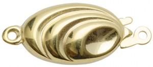 Collierlås ovalt mönstrat 13mm, förgyllt