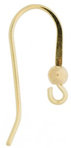 Örhängskrok, kula 3 mm, 18K RG  