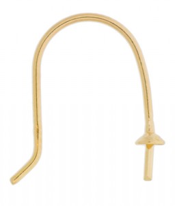 Örhängskrok Pärlskål 4,0 mm, 18K RG 