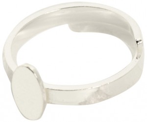 Ringämne 925 flack, justerbar 2,7mm, oval platta 9x5mm