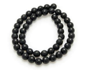 Onyx, 40cm collier, facetterad, 12mm