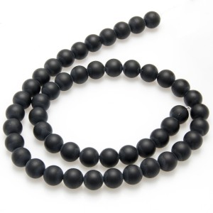 Onyx, 40cm collier, matt,  6mm