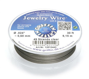 Plastad wire Ø 0,45mm, längd 9,15m, 49 trådar
