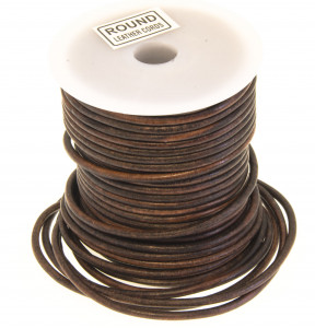 Lädertråd Vintage Brun 1 mm, 50 m  