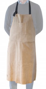 Förkläde mocka beige med ficka 