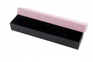 Smyckesask Rosa/Svart 23 x 5,5 x 3 cm, 5st